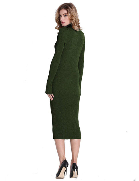 PrettyGuide Women Slim Fit Ribbed Turtleneck Long Sleeve Maxi Knit Sw PrettyGuide Women Slim Fit Ribbed Turtleneck Long Sleeve Maxi Knit Sw