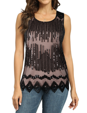 Women's Flowy Sequin Cocktail Party Tops