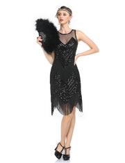 PrettyGuide Women's Sleeveless Sequin Beaded 1920s Flapper Dress