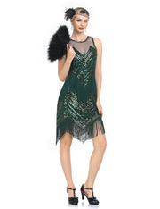 PrettyGuide Women's Sleeveless Sequin Beaded 1920s Flapper Dress