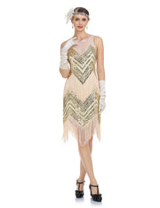 PrettyGuide Women's Sleeveless Sequin Beaded 1920s Flapper Dress