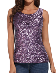 Women's Sparkly Sequin Tank Top Rave Party Vest Tops