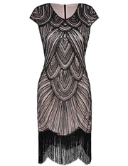 PrettyGuide Women's 1920s Flapper Dress Crystal Sequin Embellished Fringed Gatsby Dress