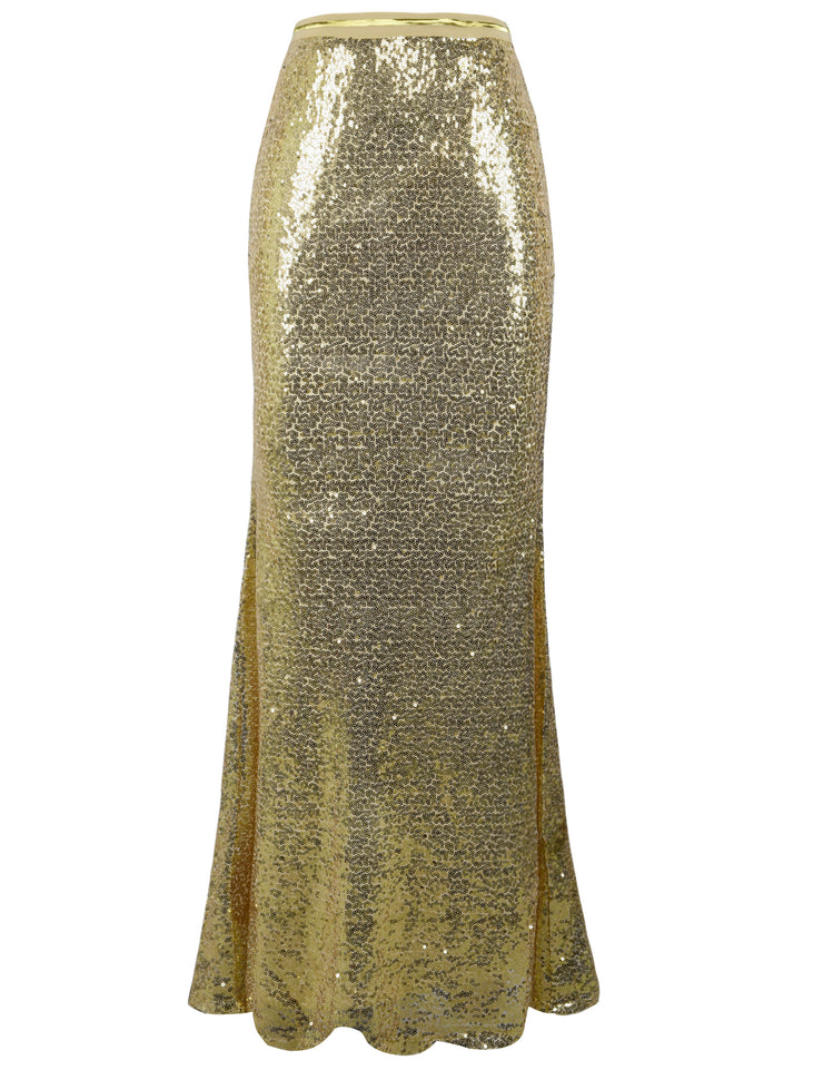 PrettyGuide Women's Glitter Sequin Maxi Skirt
