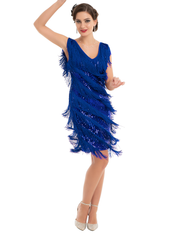 PrettyGuide Women's Sequined Fringe Flapper Dress