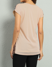 Women's Gradient Glitter Sequin Blouse Short Sleeve