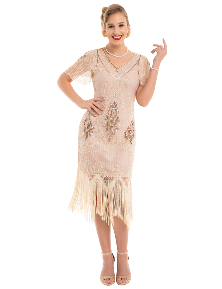 PrettyGuide Women Great Gatsby Dress Short Sleeve
