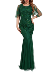 PrettyGuide Women's Mermaid Hem Maxi Long Formal Ball Gown