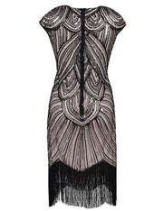 PrettyGuide Women's 1920s Flapper Dress Crystal Sequin Embellished Fringed Gatsby Dress