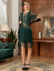 PrettyGuide Women's Art Deco Cocktail Flapper Dress with Sleeves