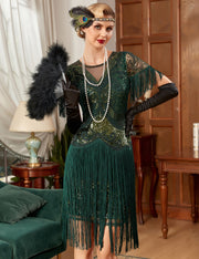 PrettyGuide Women's Art Deco Cocktail Flapper Dress with Sleeves