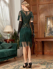 PrettyGuide Women's Art Deco Cocktail Flapper Dress with Sleeves
