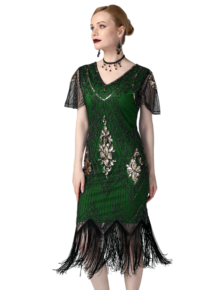 PrettyGuide Women Great Gatsby Dress Short Sleeve