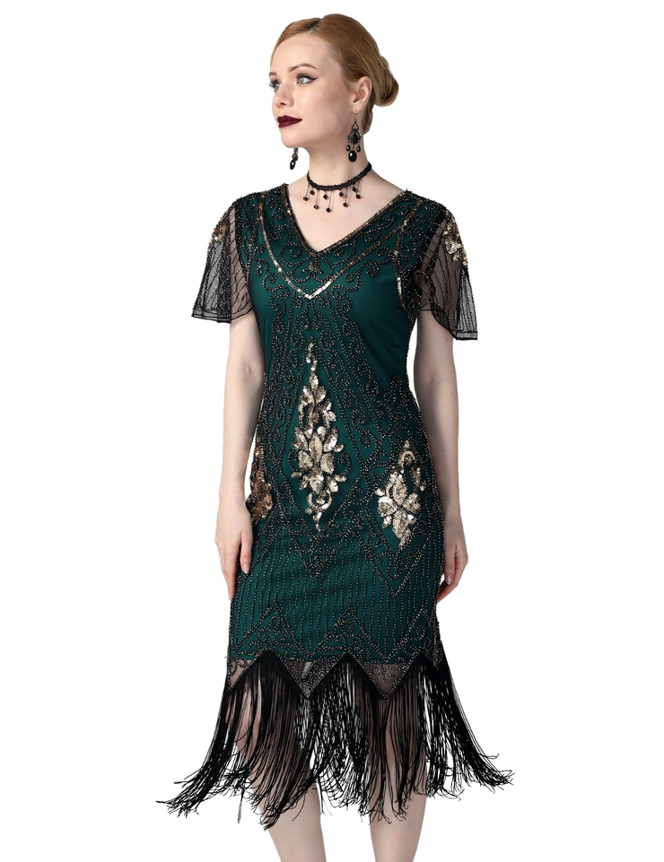 PrettyGuide Women Great Gatsby Dress Short Sleeve