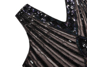 PrettyGuide Women 1920s Dress V Neck Beaded Sequin Deco Gatsby Inspired Flapper Dress