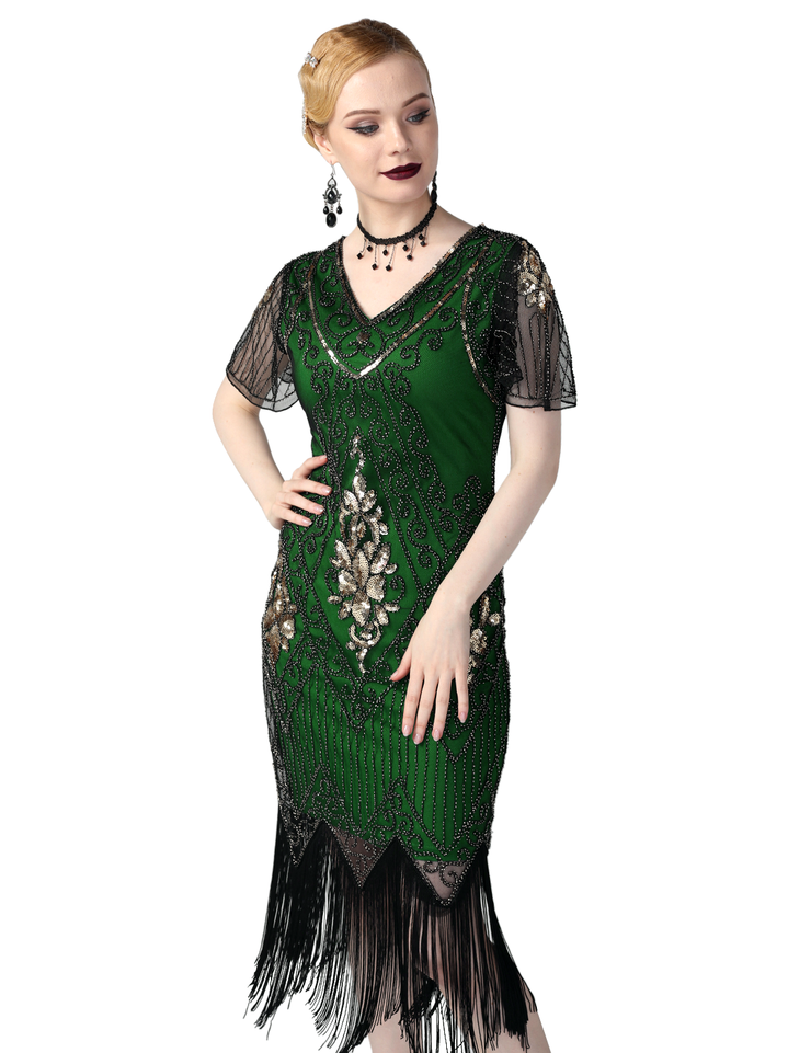 PrettyGuide Women Great Gatsby Dress Short Sleeve