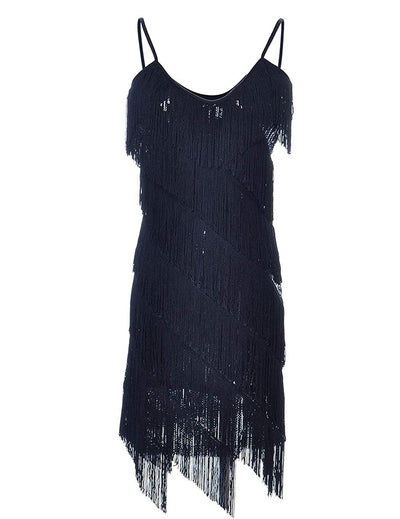 PrettyGuide Women Sequin Fringe 1920s Flapper Inspired Party Latin Dress