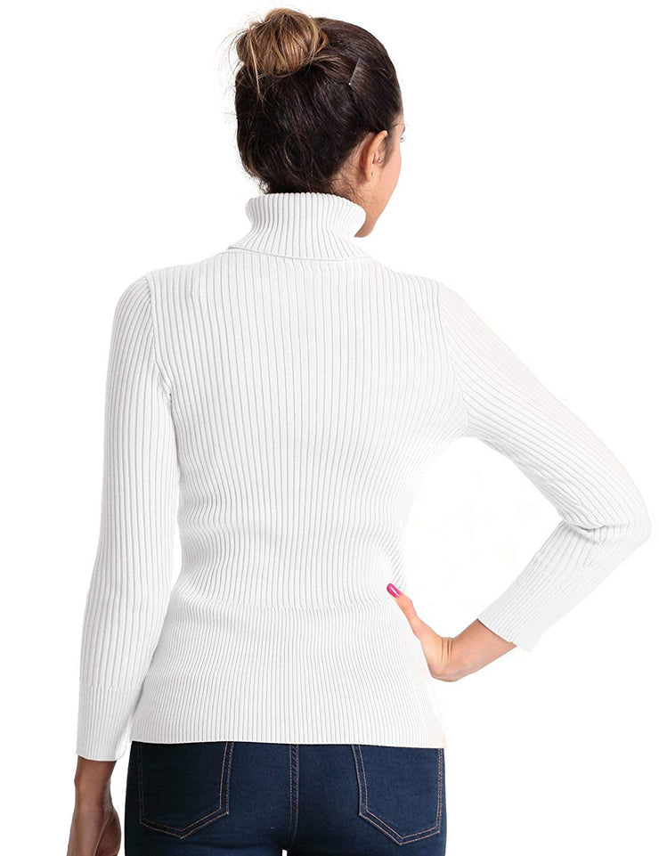 PrettyGuide Women's Ribbed Turtleneck Long Sleeve Sweater Tops