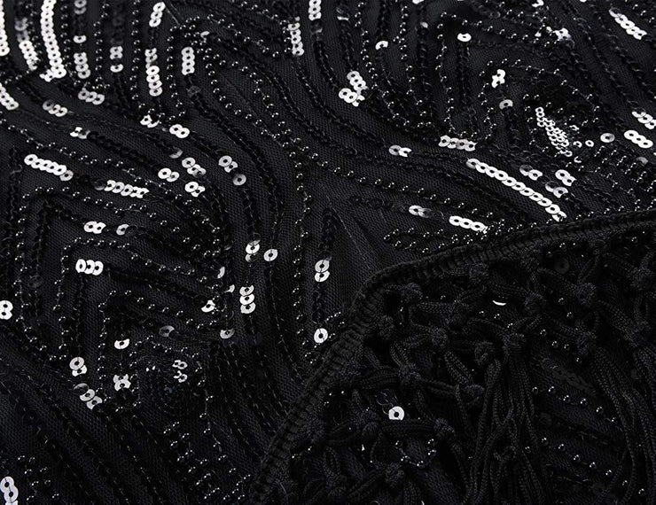 PrettyGuide Women's Flapper Dress Weaving Fringed Sequined 1920s Inspired Cocktail Dress