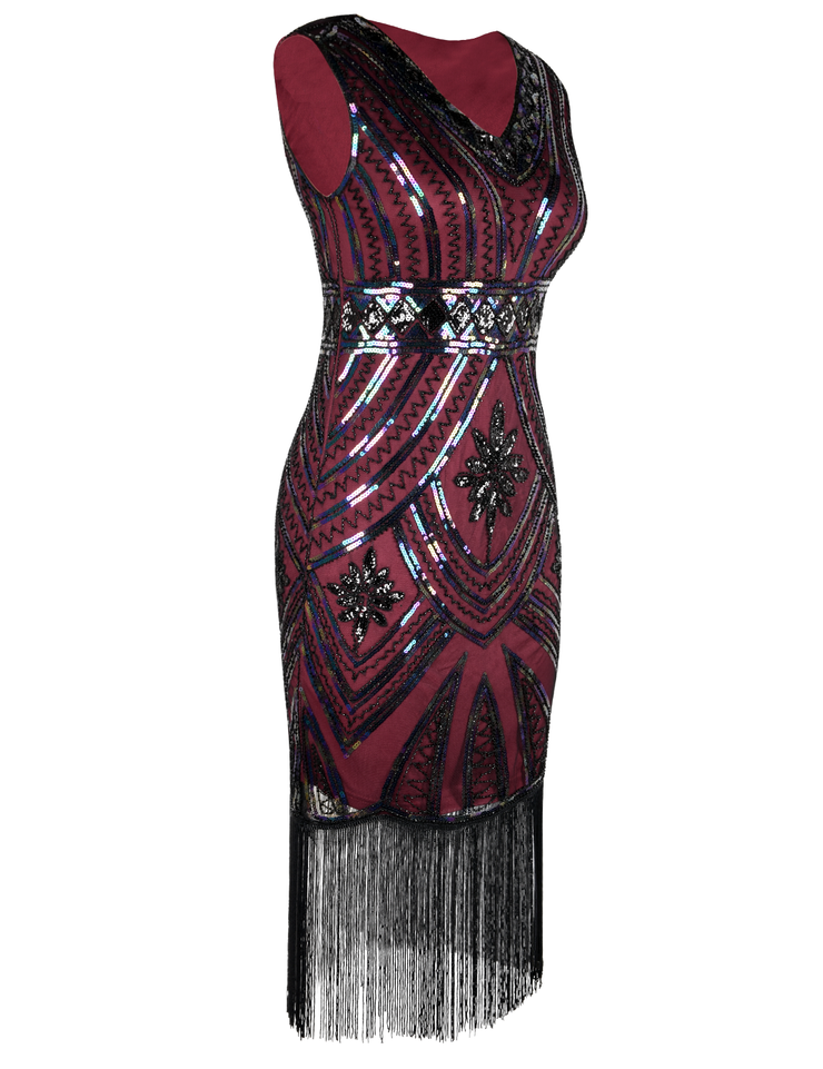 PrettyGuide Women's 1920s Flapper Dress Glam Sequin Inspired Beaded Cocktail Dress