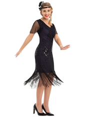 PrettyGuide Women Great Gatsby Dress Short Sleeve