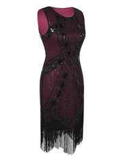 PrettyGuide Women's 1920s Gatsby Dress Art Deco Sequin Fringed Flapper Dress
