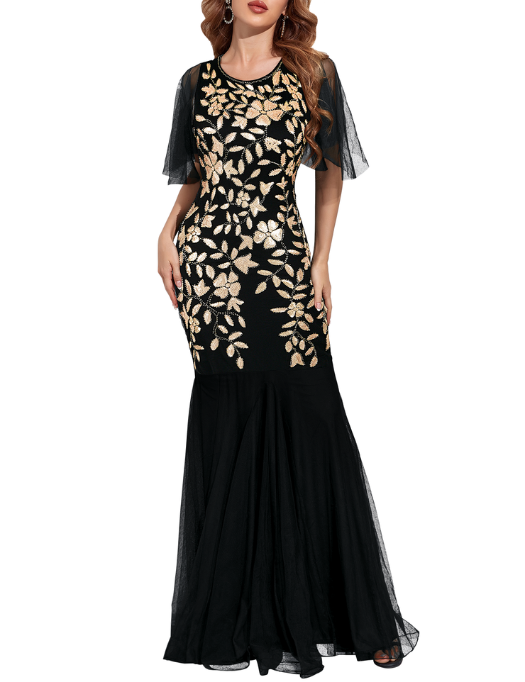 PrettyGuide Women's Mermaid Hem Maxi Long Formal Ball Gown