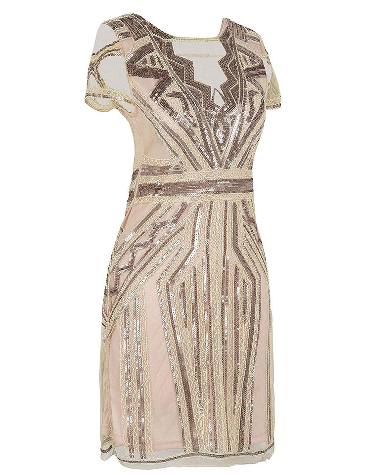 PrettyGuide Women Flapper Dress Sequin Inspired Cocktail Gatsby Dress