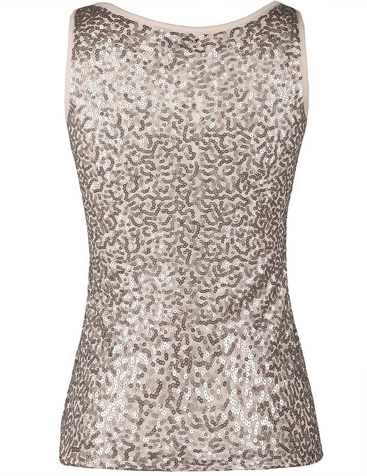 Silver sequin tank top