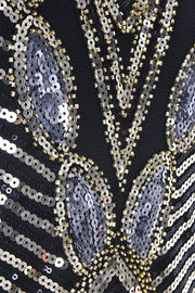 PrettyGuide Women's 1920s Gatsby Sequin Art Deco Scalloped Hem Inspired Flapper Dress