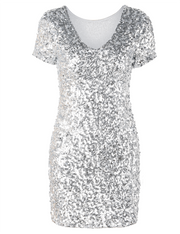 Women's Short Sleeve Sequin Mini Dress
