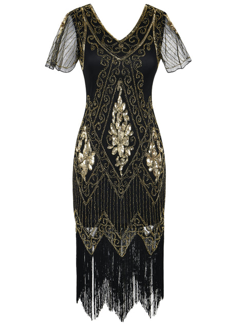 modern gatsby dress PrettyGuide Women Great Gatsby Dress Short Sleeve