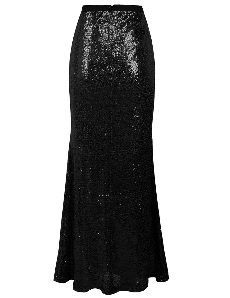 PrettyGuide Women's Glitter Sequin Maxi Skirt