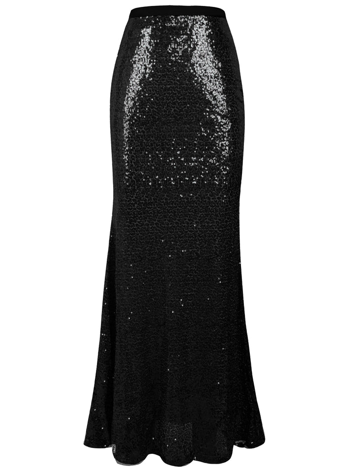PrettyGuide Women's Glitter Sequin Maxi Skirt