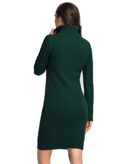 PrettyGuide Women's Sweater Dress Cable Knit Slim Fit Turtleneck Sweater