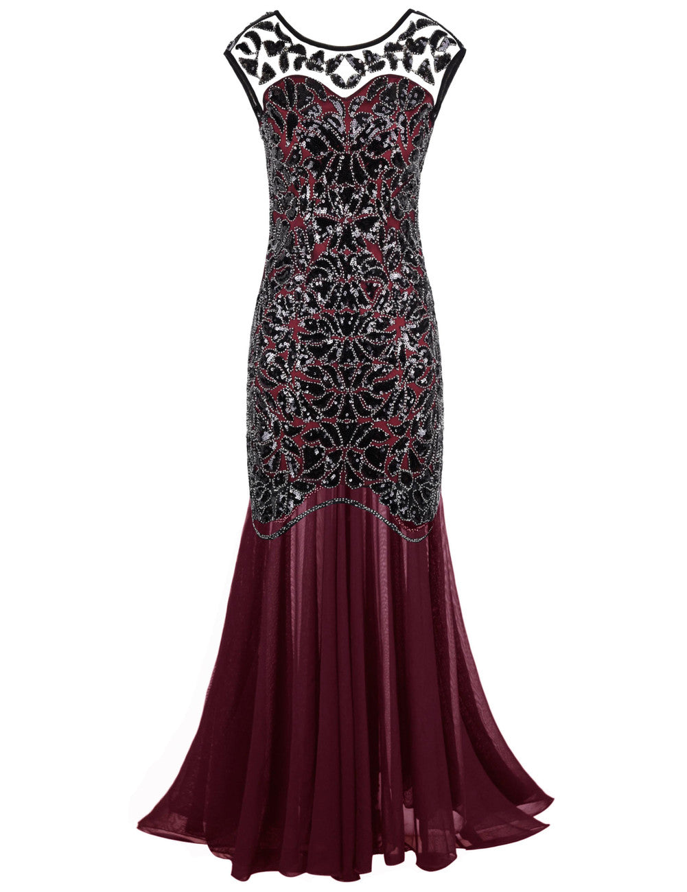 glitter long dresses uk BABEYOND 1920s Fashion Women Sequin Fringe Flapper Dress for Great Gatsby Party Size L main image 0