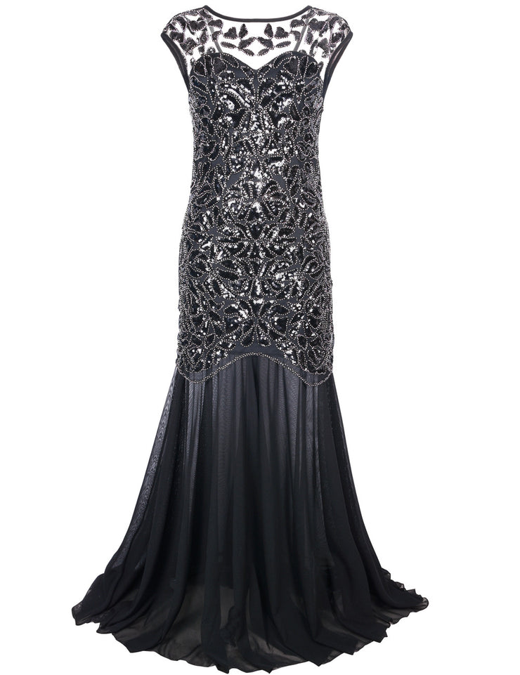 Women's Gatsby Flapper Evening Prom Dress-PrettyGuide Women's Gatsby Flapper Evening Prom Dress-PrettyGuide