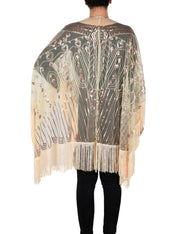 PrettyGuide Women's Evening Shawl Beaded 1920s Cape Poncho Fringed Cover up