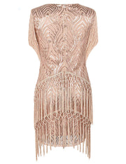 PrettyGuide Women's Flapper Dress Weaving Fringed Sequined 1920s Inspired Cocktail Dress