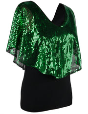 Women's Cold Shoulder Sequin Tunic Tops