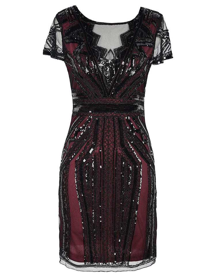 PrettyGuide Women Flapper Dress Sequin Inspired Cocktail Gatsby Dress
