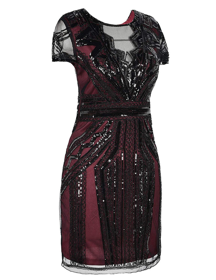 PrettyGuide Women Flapper Dress Sequin Inspired Cocktail Gatsby Dress
