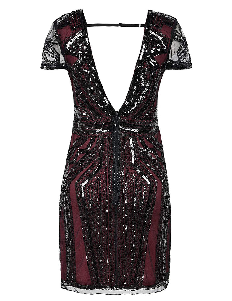 PrettyGuide Women Flapper Dress Sequin Inspired Cocktail Gatsby Dress