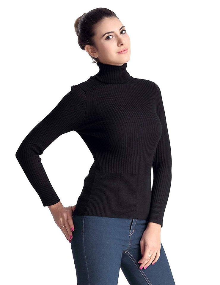 PrettyGuide Women's Ribbed Turtleneck Long Sleeve Sweater Tops