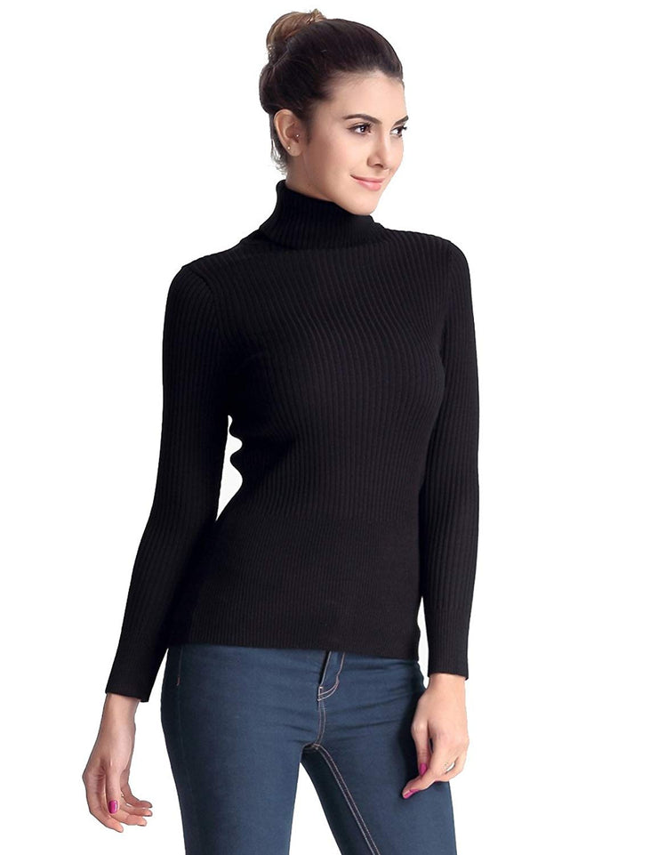 PrettyGuide Women's Ribbed Turtleneck Long Sleeve Sweater Tops