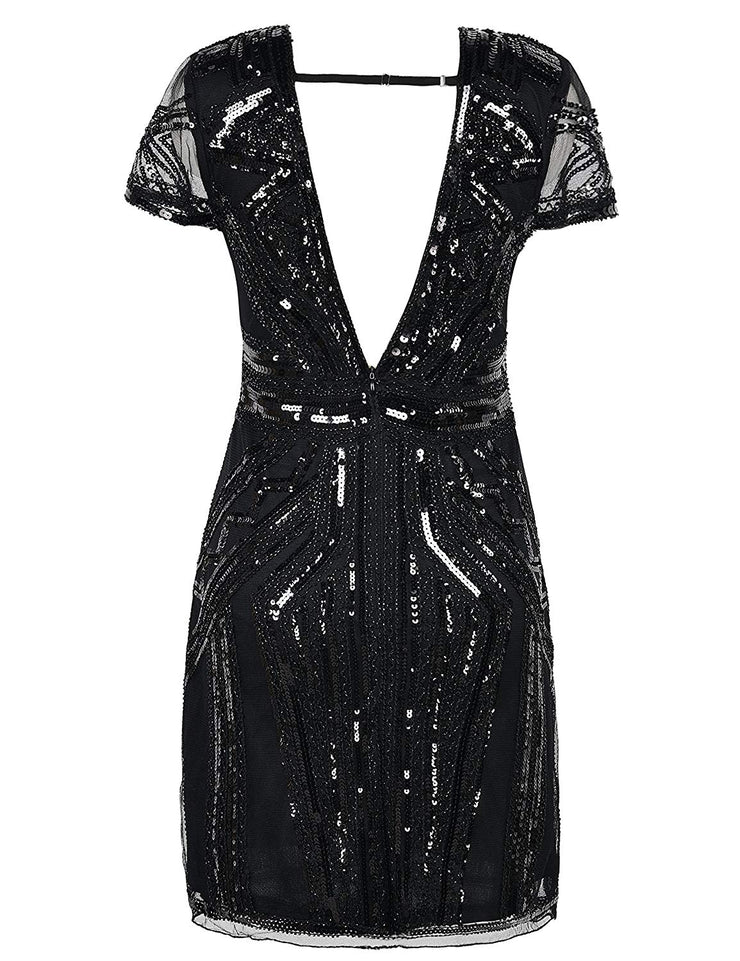 PrettyGuide Women Flapper Dress Sequin Inspired Cocktail Gatsby Dress