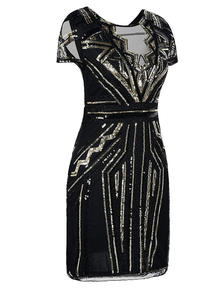 PrettyGuide Women Flapper Dress Sequin Inspired Cocktail Gatsby Dress