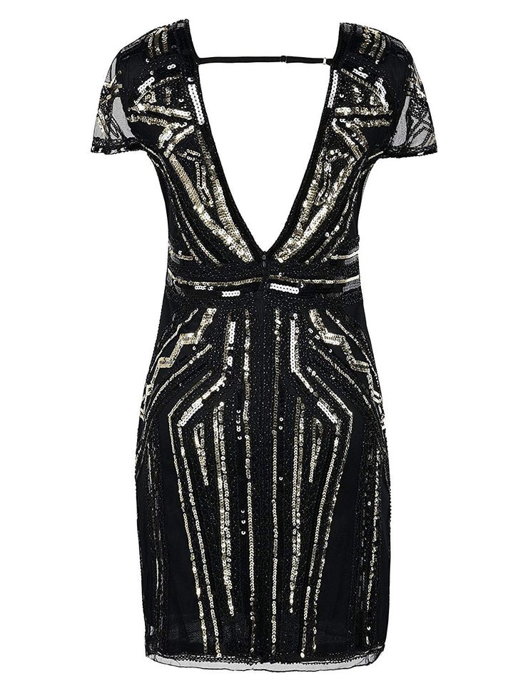 PrettyGuide Women Flapper Dress Sequin Inspired Cocktail Gatsby Dress