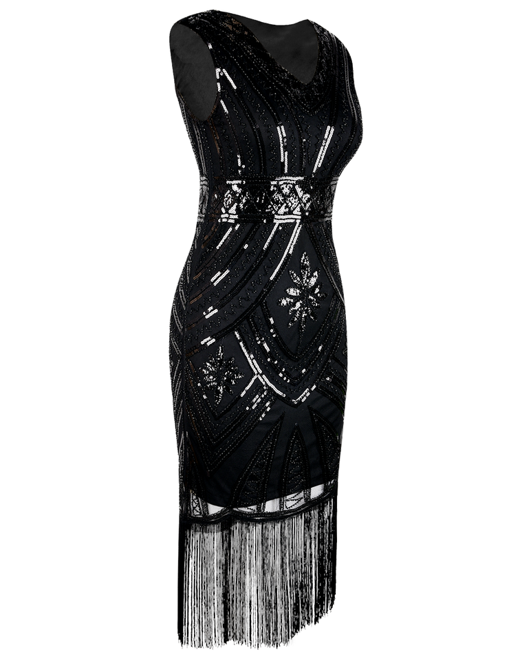 PrettyGuide Women's 1920s Flapper Dress Glam Sequin Inspired Beaded Cocktail Dress