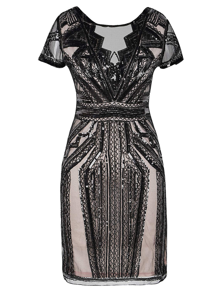 PrettyGuide Women Flapper Dress Sequin Inspired Cocktail Gatsby Dress